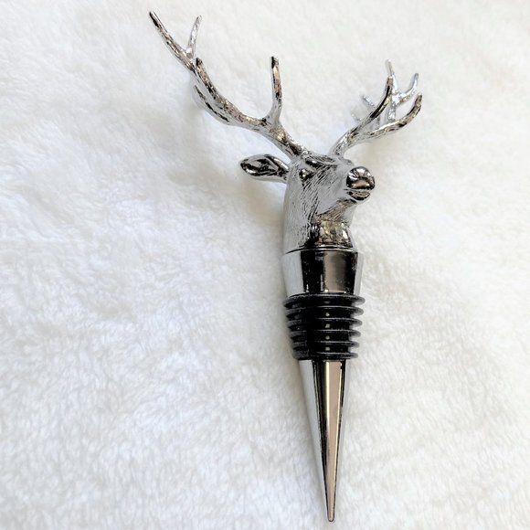 NWOT Bottle Stopper - Silver Colored 12-Point Buck Deer - Picture 7 of 9